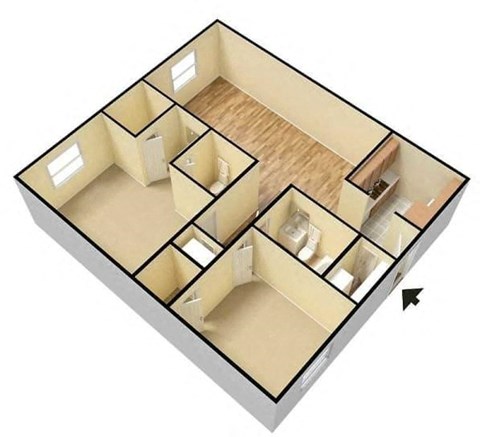 2-Bedroom Floor Plan
